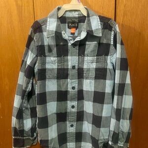 The Children’s Place Black and Light Blue Checkered Shirt